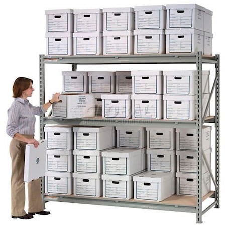 Global Industrial Record Storage Rack Starter 72inW x 36inD x 72inH 613132